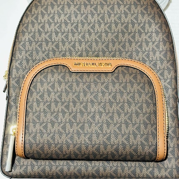 Michael Kors Jaycee Medium Logo Backpack Brown NEW - Picture 8 of 8